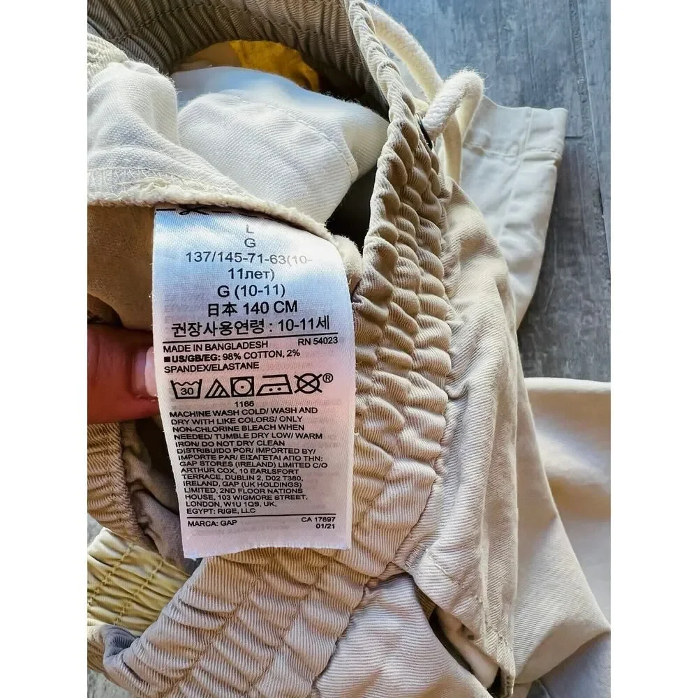 Gap Kids Boy Easy Pull On Shorts Khaki Tan Chino Everyday Casual School L 10-11
